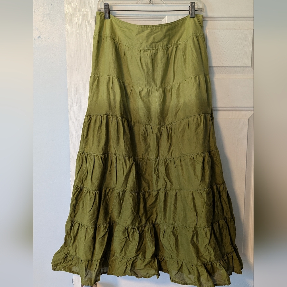 Vintage Green Boho Skirt